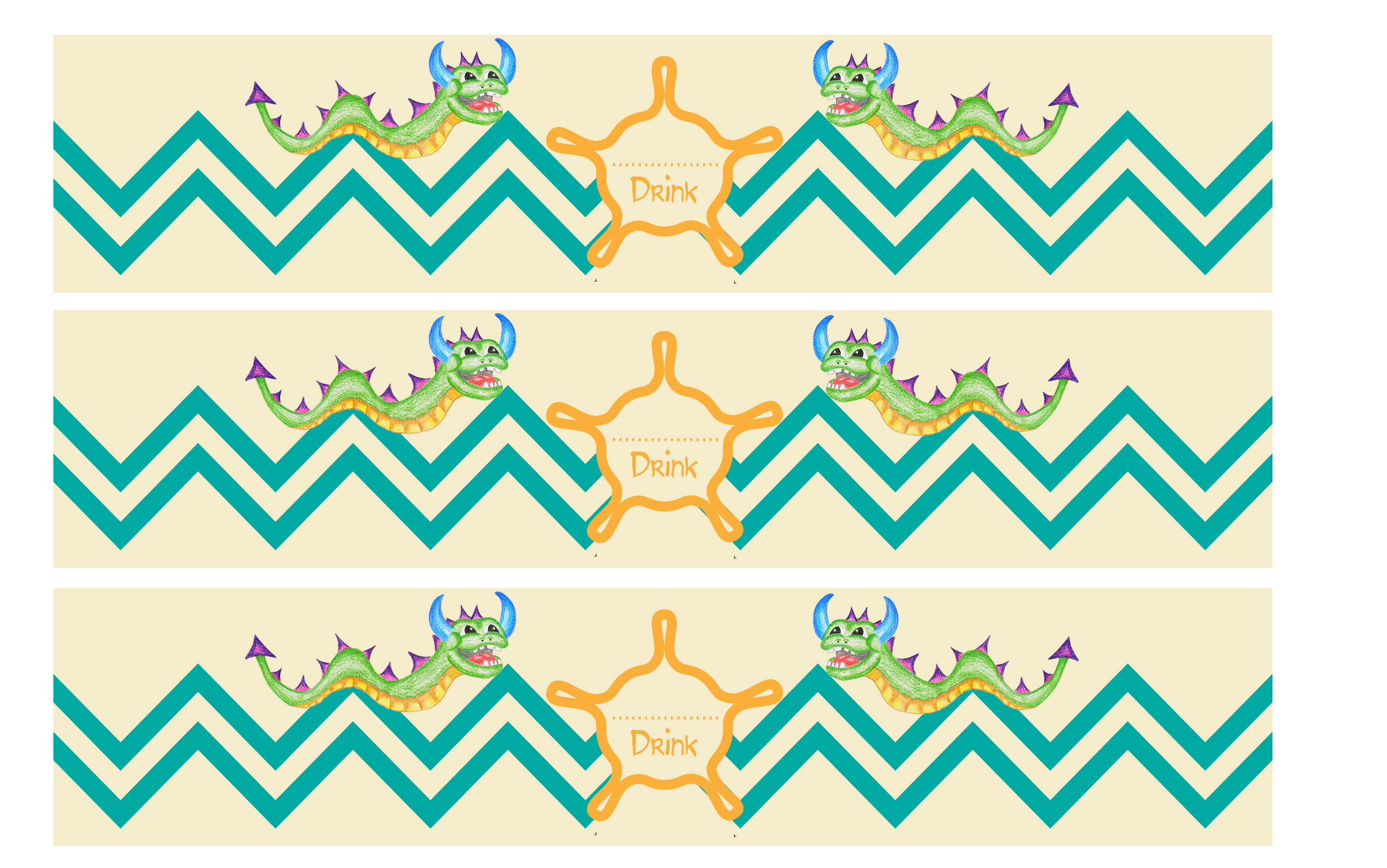 Monster water bottle labels